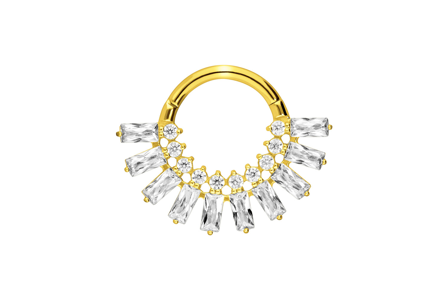 Chirurgenstahl Segmentring Clicker Piercing KRISTALLSONNENSTRAHLEN